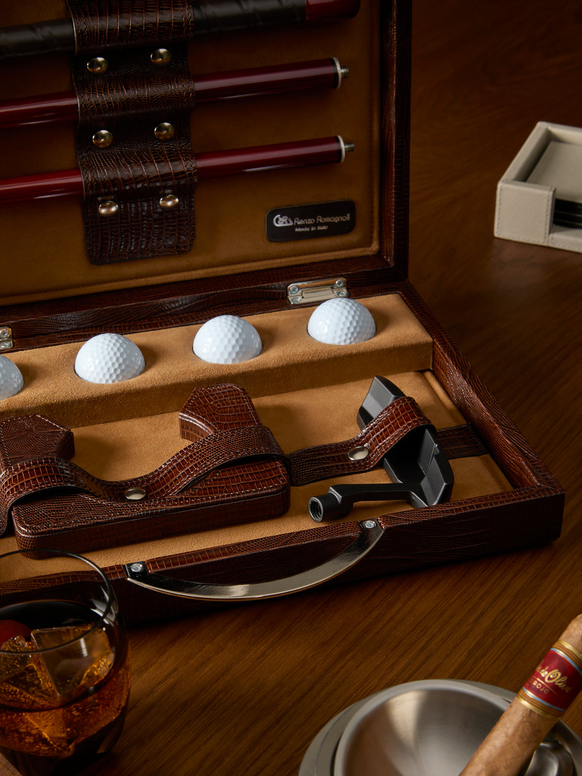 Renzo Romagnoli - Leather Travel Golf Set -  - ABASK