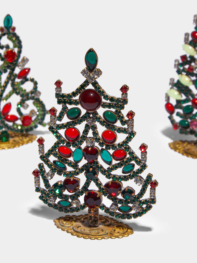 Antique and Vintage - 1930s Czech Jewelled Extra Small Christmas Trees (Set of 3) -  - ABASK