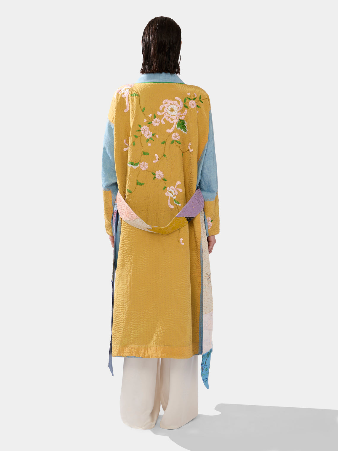 By Walid - 1920s Chinese Embroidered Silk Robe | One Size -  - ABASK