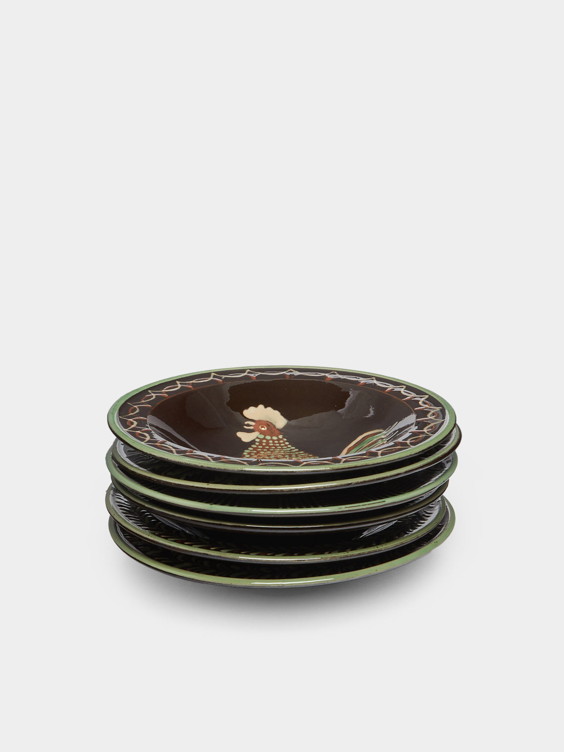 Poterie d’Évires - Animals Hand-Painted Ceramic Breakfast Bowls (Set of 6) -  - ABASK