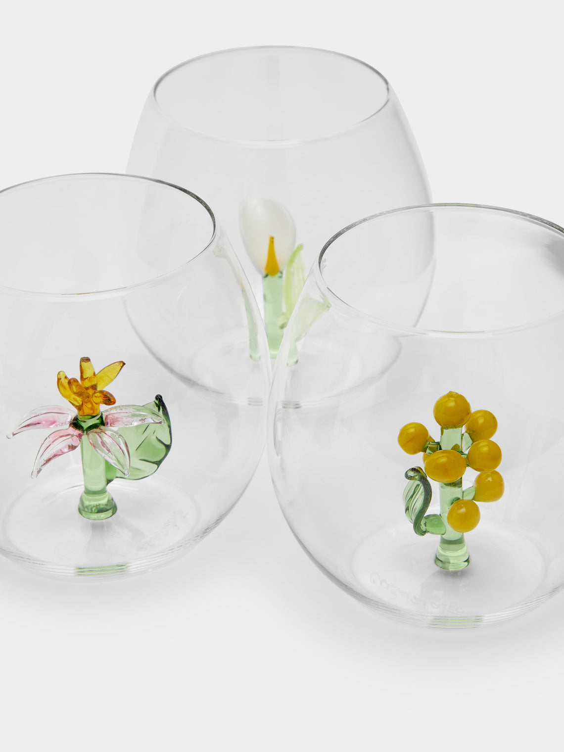 Casarialto - Flower Power Hand-Blown Murano Glass Tumblers (Set of 6) -  - ABASK