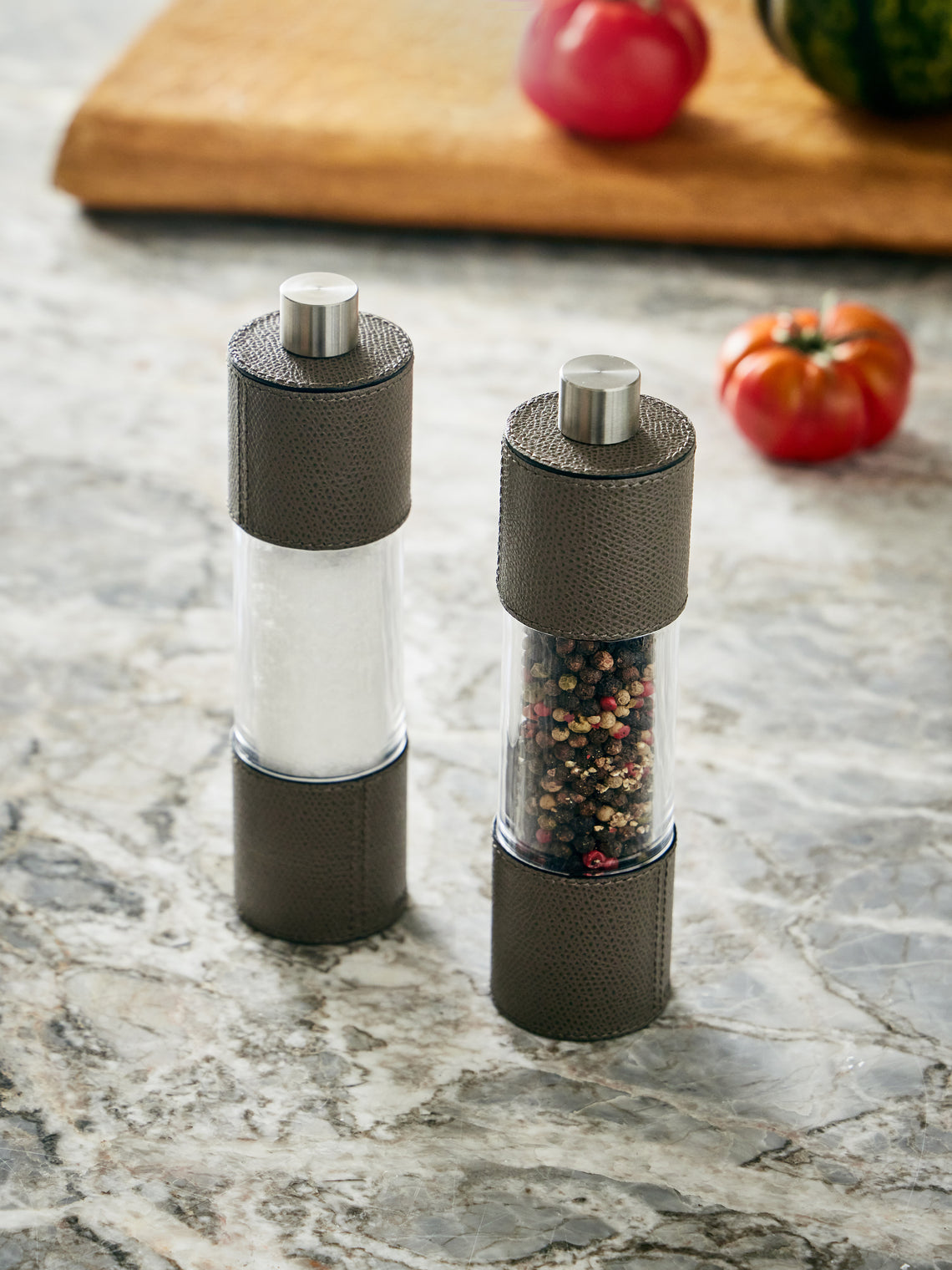 Giobagnara - Otello Leather Salt and Pepper Mills (Set of 2) -  - ABASK