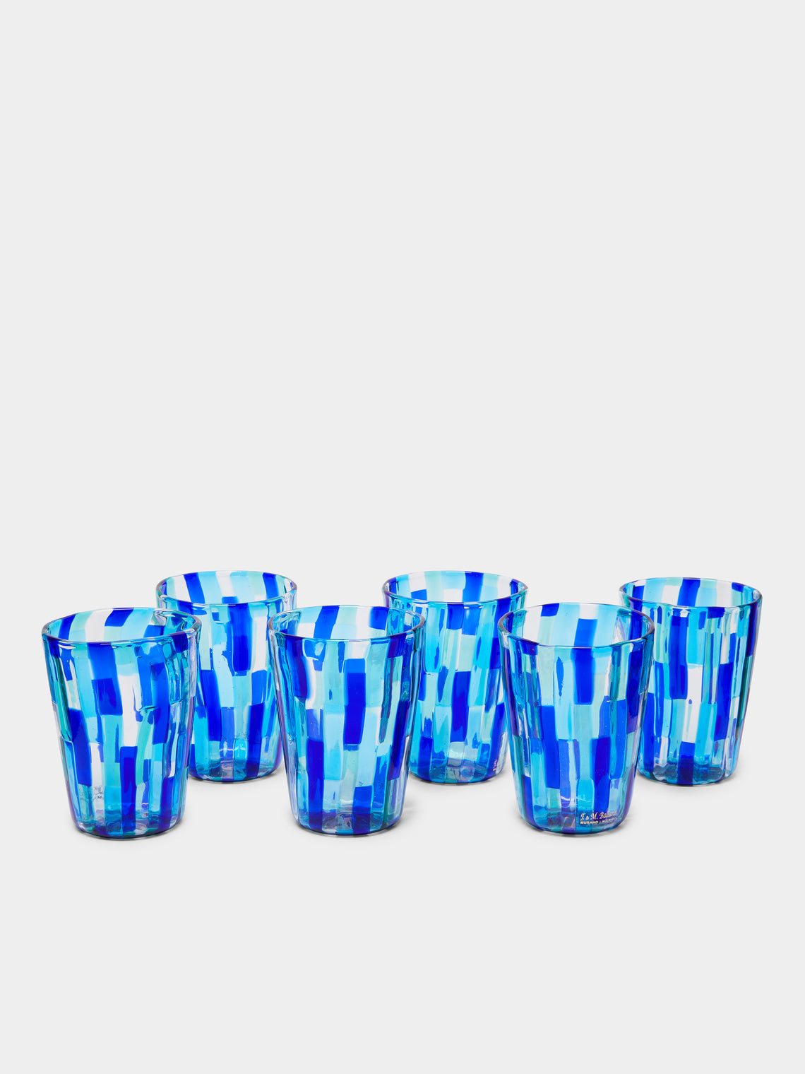 F&M Ballarin - Acquamarina Hand-Blown Murano Glass Tumblers (Set of 6) -  - ABASK