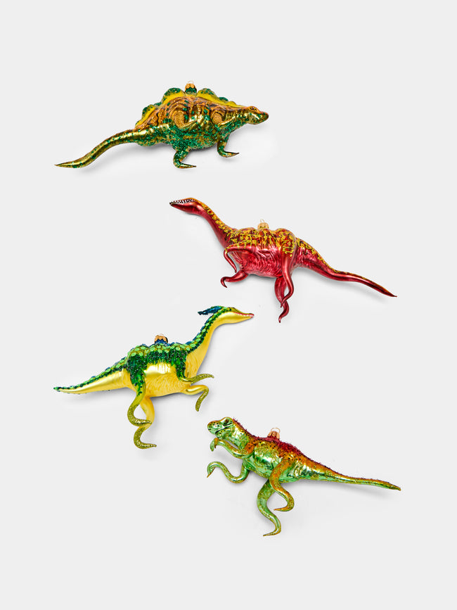 Antique and Vintage - Hand-Blown Glass Dinosaur Tree Decorations (Set of 4) -  - ABASK - 