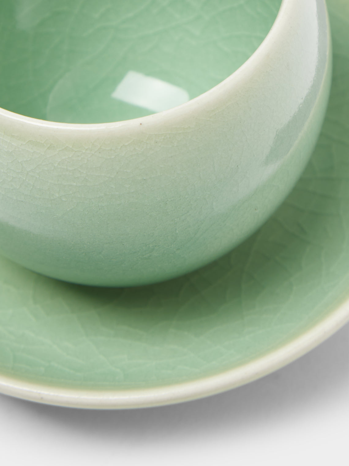 Jinho Choi - Celadon Teacups and Saucers (Set of 4) -  - ABASK