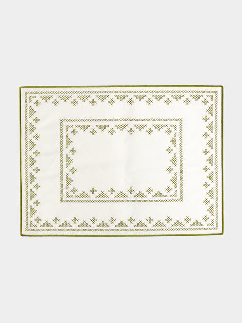 Esencial Hogar - Pedralbes Embroidered Linen Placemats (Set of 4) -  - ABASK - 