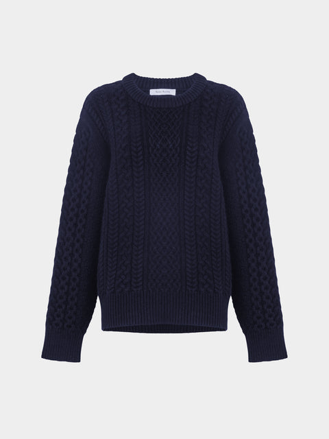 Ryan Roche - Cashmere Cable-Knit Crew-Neck Sweater | Size: XS -  - ABASK - 