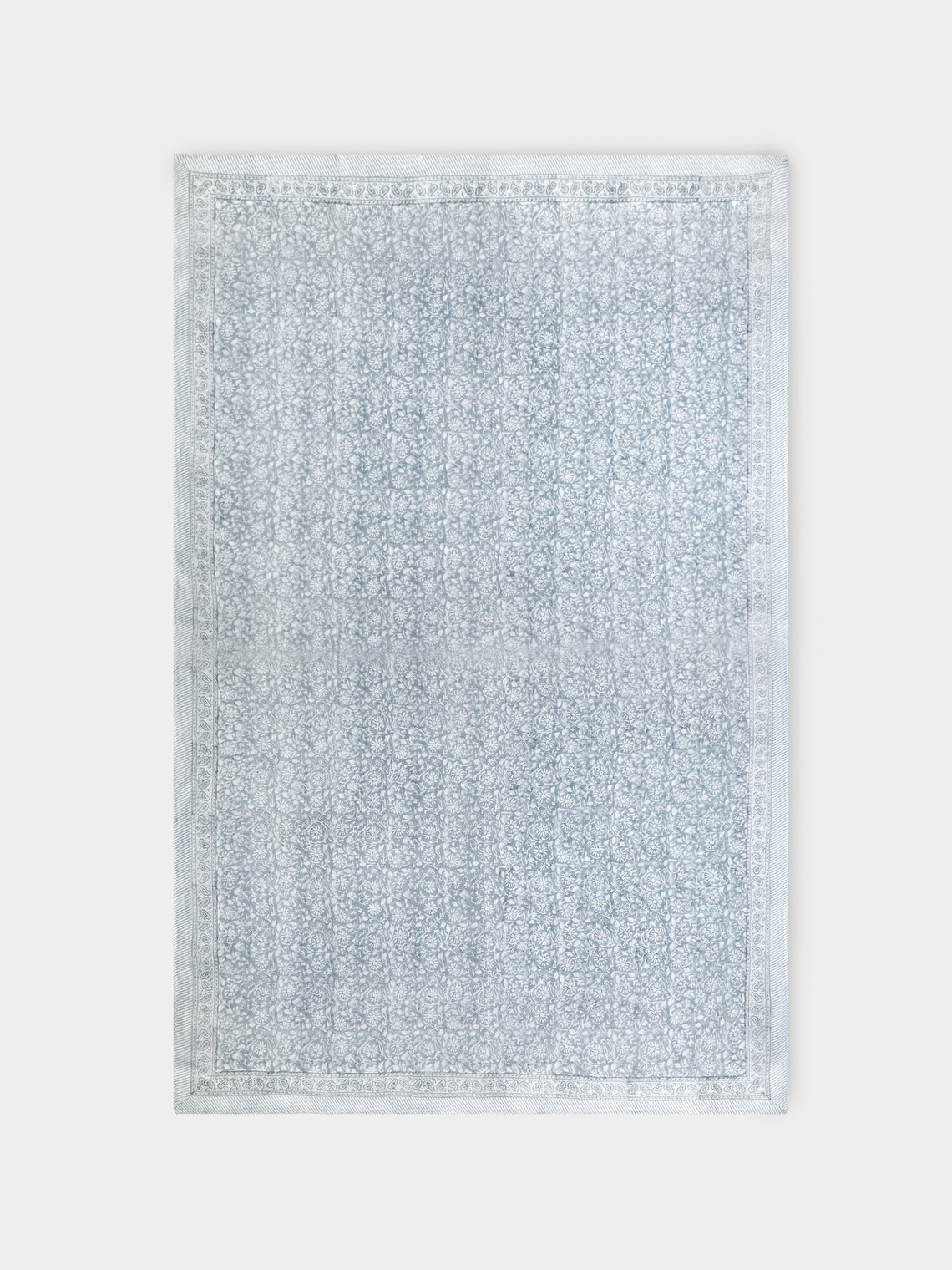 Chamois - Margerita Block-Printed Linen Medium Rectangular Tablecloth -  - ABASK