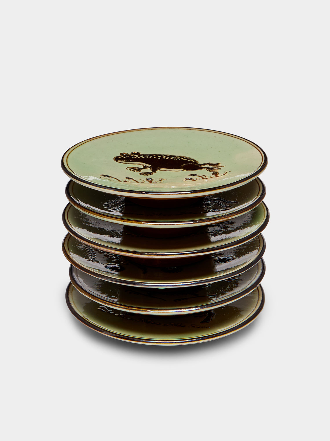 Poterie d’Évires - Animals Hand-Painted Ceramic Dessert Plates (Set of 6) -  - ABASK