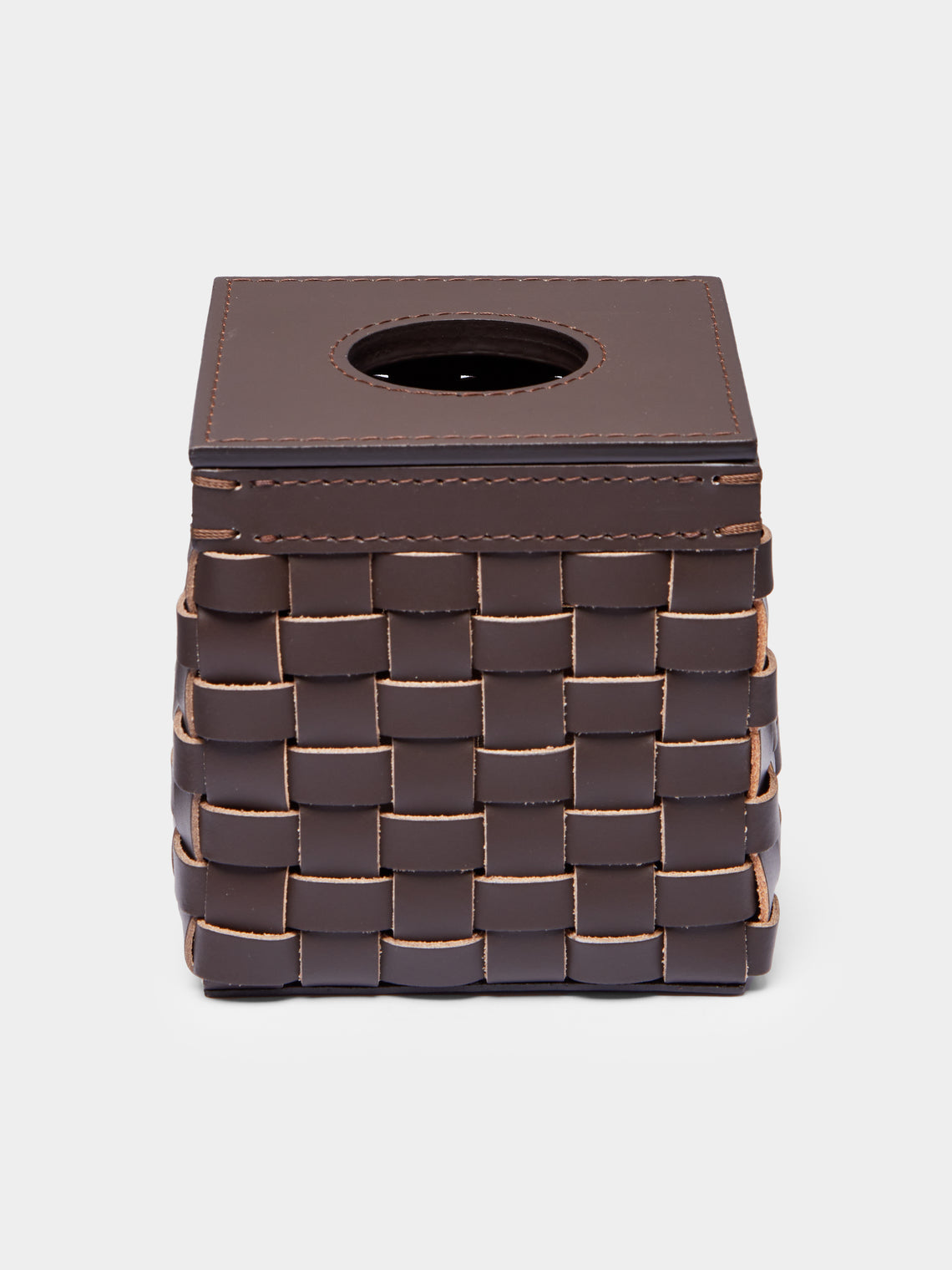 Riviere - Woven Leather Tissue Box -  - ABASK - 