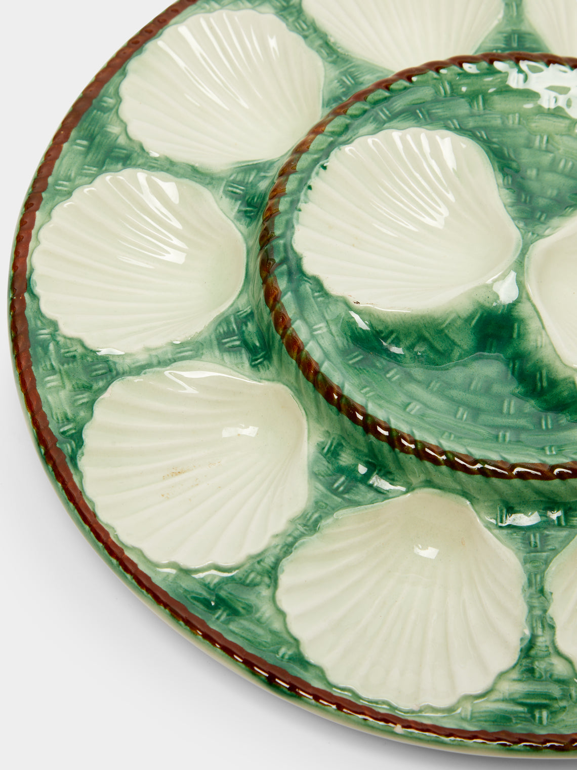 Antique and Vintage - 1950s Ceramic Oyster Plates (Set of 6) -  - ABASK