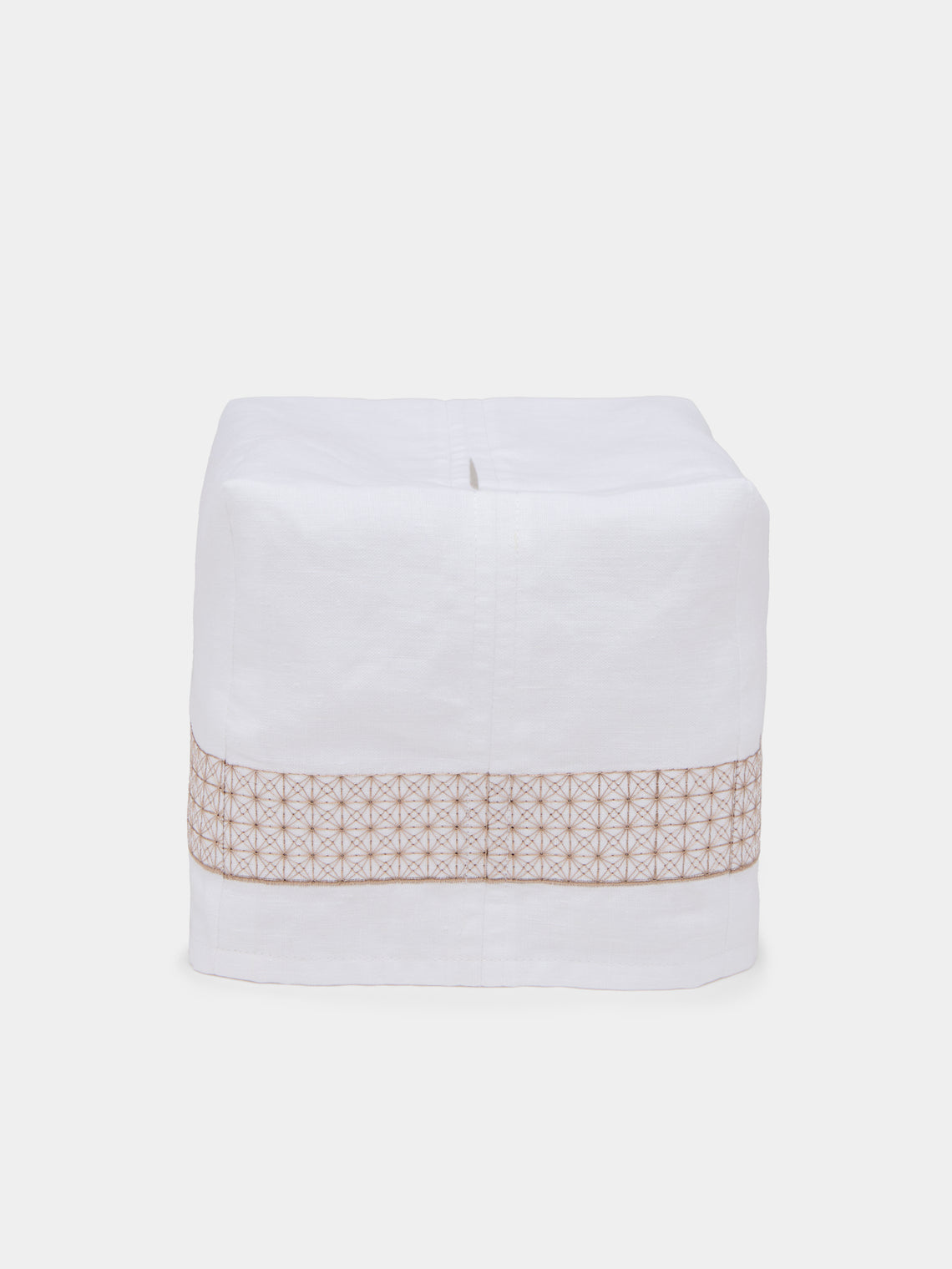 Heirlooms - Marrakech Embroidered Linen Rectangular Tissue Box -  - ABASK - 