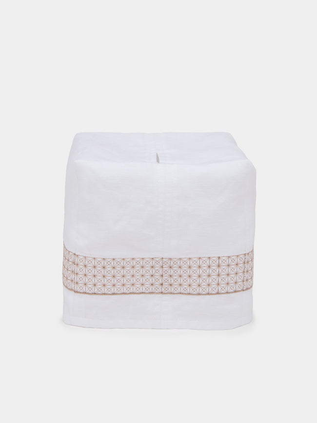 Heirlooms - Marrakech Embroidered Linen Rectangular Tissue Box -  - ABASK - 