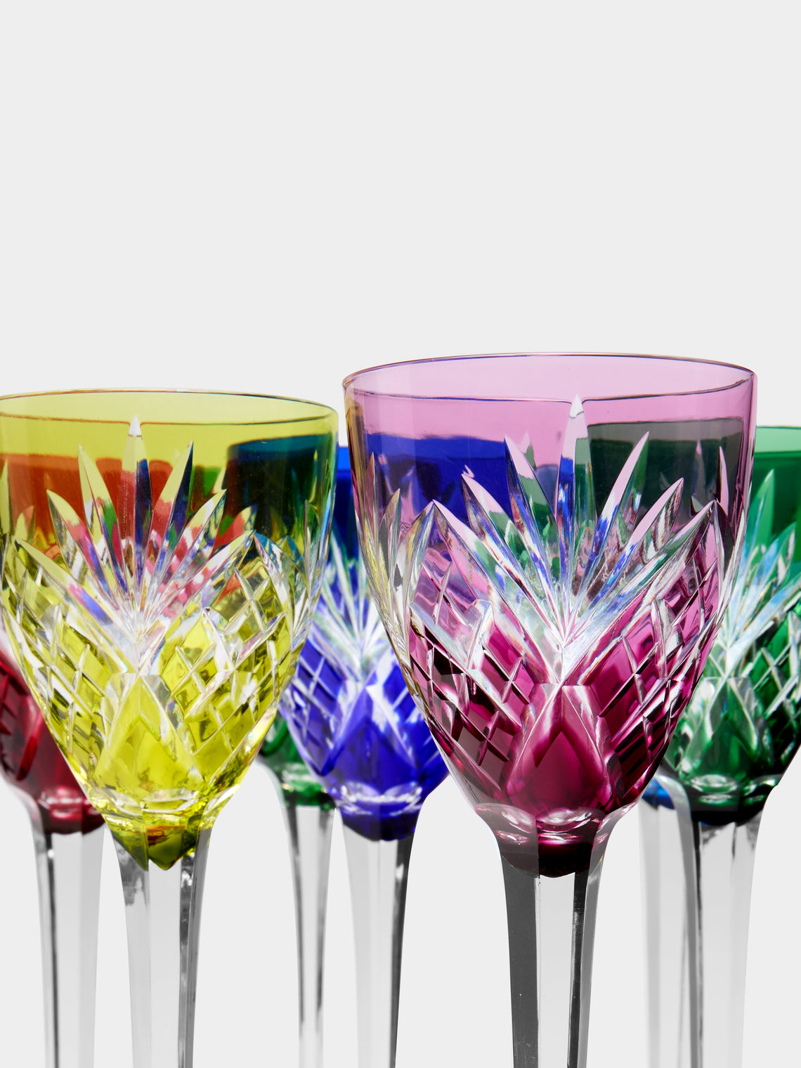 Antique and Vintage - 1950s Saint Louis Chantilly Crystal Wine Glasses (Set of 8) -  - ABASK