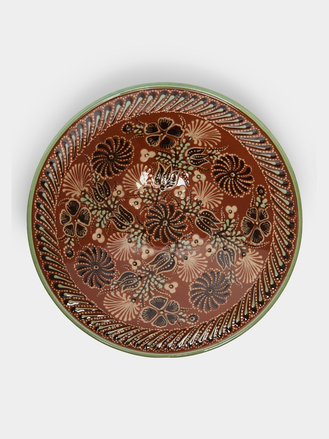 Poterie d’Évires - Flowers Hand-Painted Ceramic Large Serving Bowl -  - ABASK