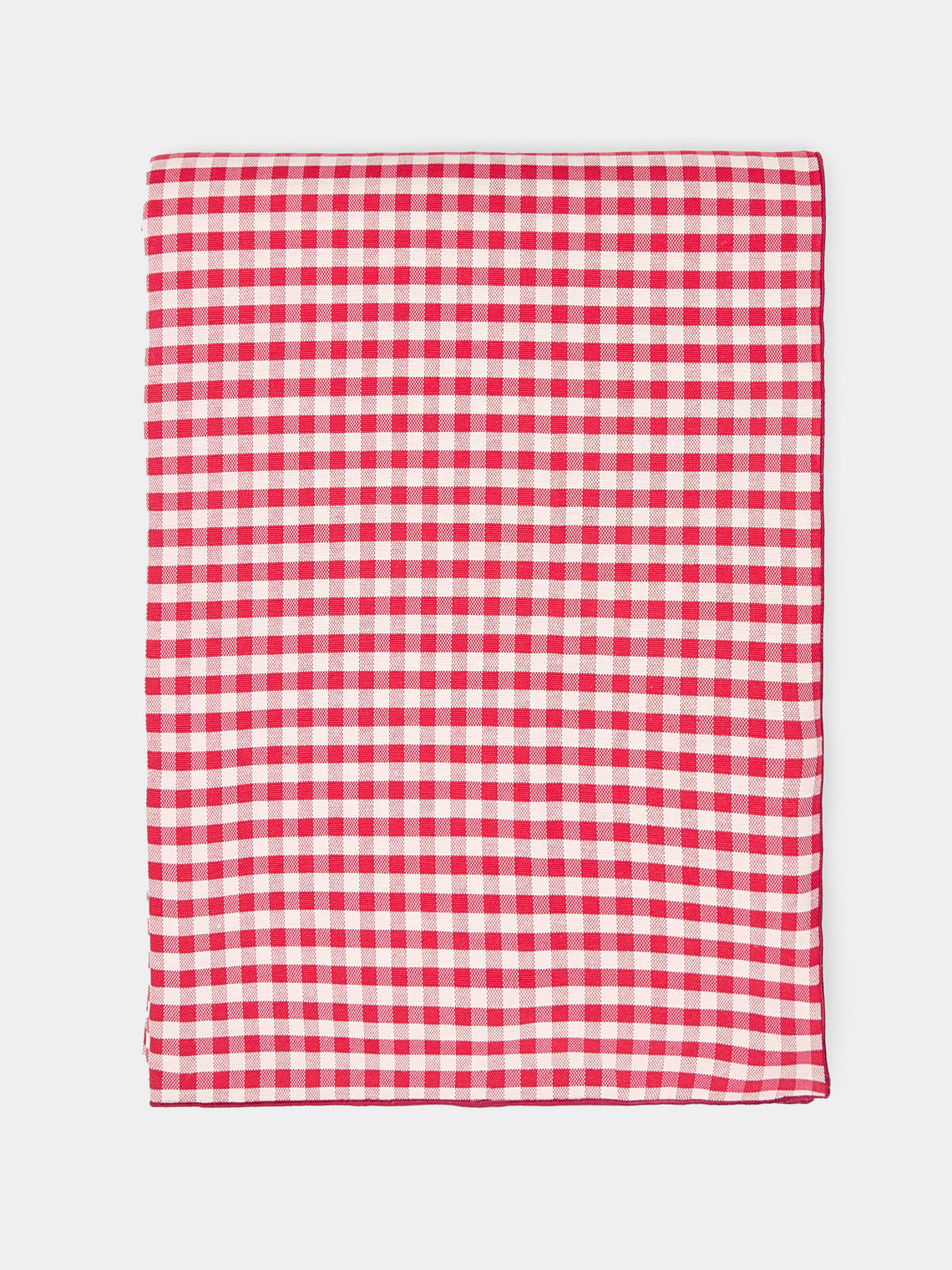 Borgo delle Tovaglie - Filo Rosso Sara Check Linen Large Rectangular Tablecloth -  - ABASK - 