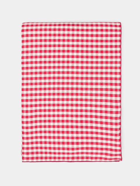 Borgo delle Tovaglie - Filo Rosso Sara Check Linen Large Rectangular Tablecloth -  - ABASK - 