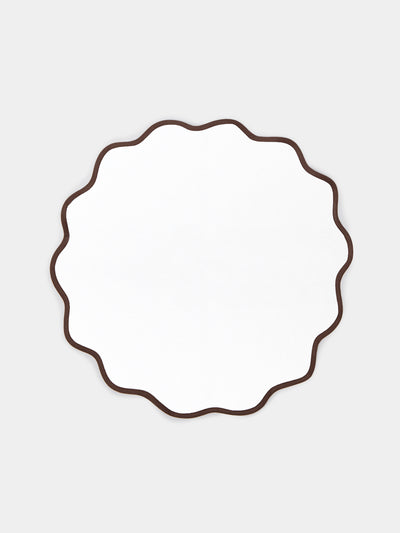 Angela Wickstead - Chiara Scalloped Linen Placemats (Set of 4) - Brown - ABASK - 