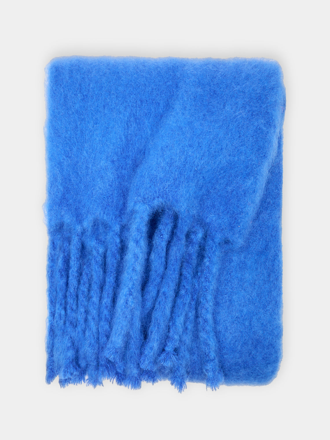 Lena Rewell - Handwoven Solid Mohair Blanket (71in/1.8m) - Navy - ABASK - 