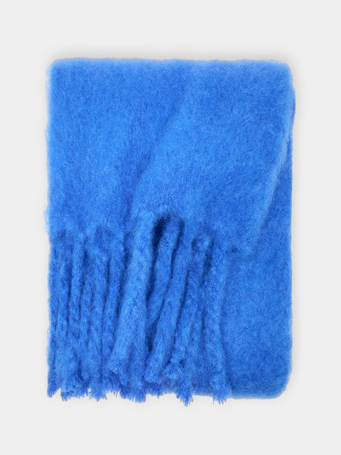 Lena Rewell - Handwoven Solid Mohair Blanket (71in/1.8m) - Navy - ABASK - 