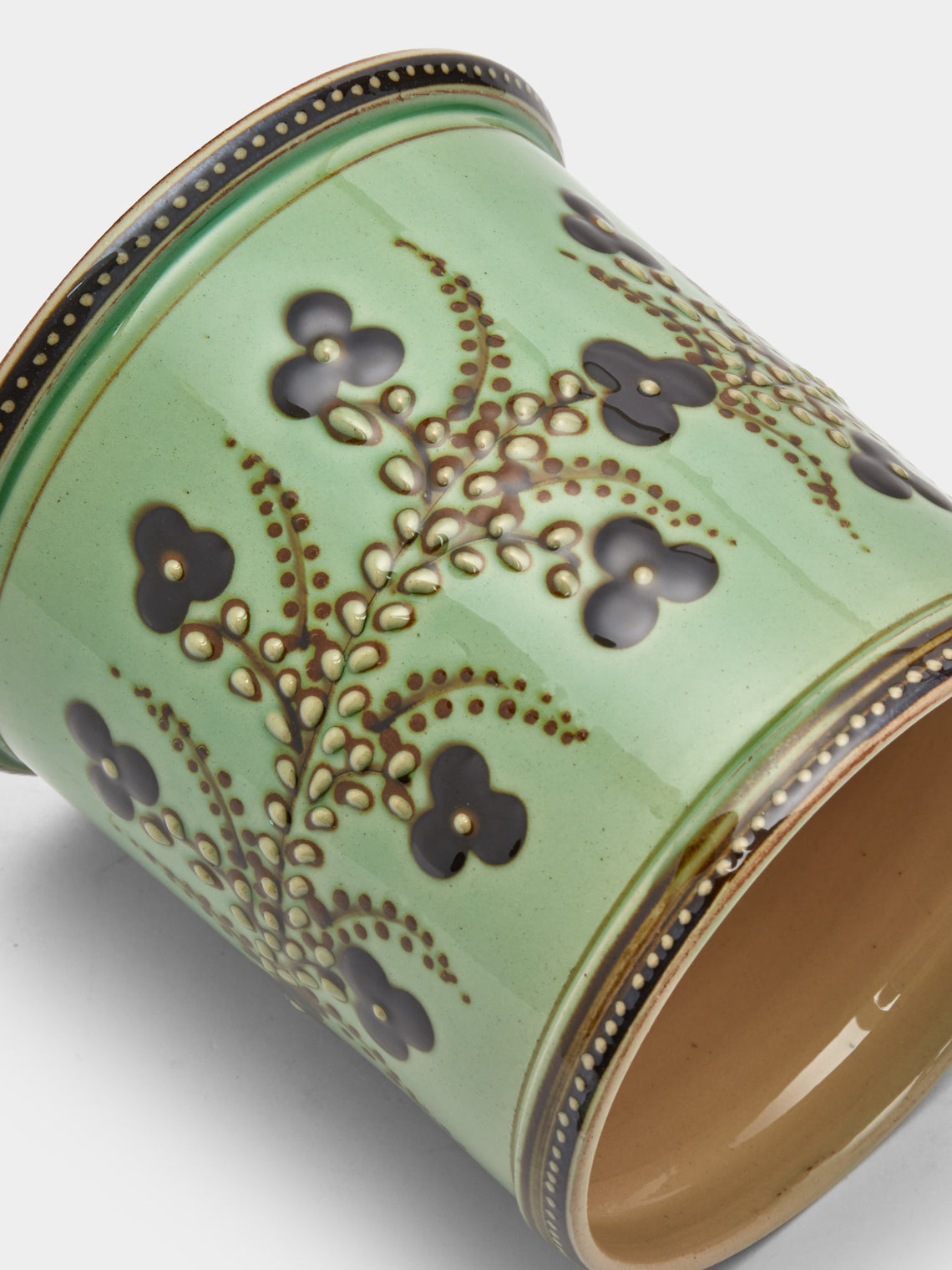 Poterie d’Évires - Flowers Hand-Painted Ceramic Small Lidded Pot -  - ABASK