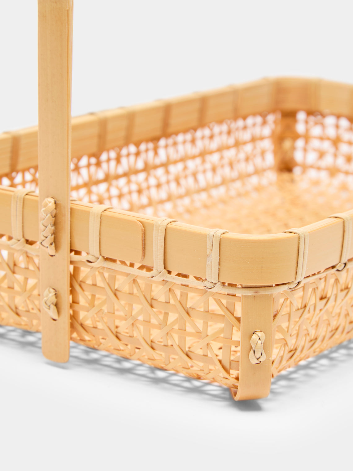 Hee Woo - Handwoven Bamboo Basket with Handles -  - ABASK