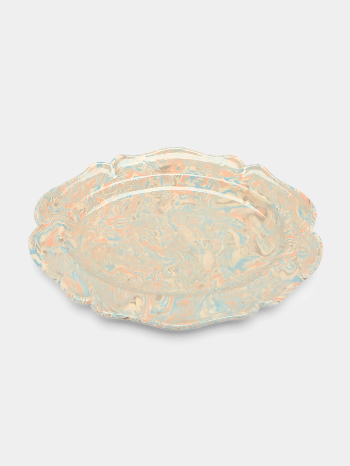 Antique and Vintage - 1950s Aptware Scalloped-Edge Platter -  - ABASK - 