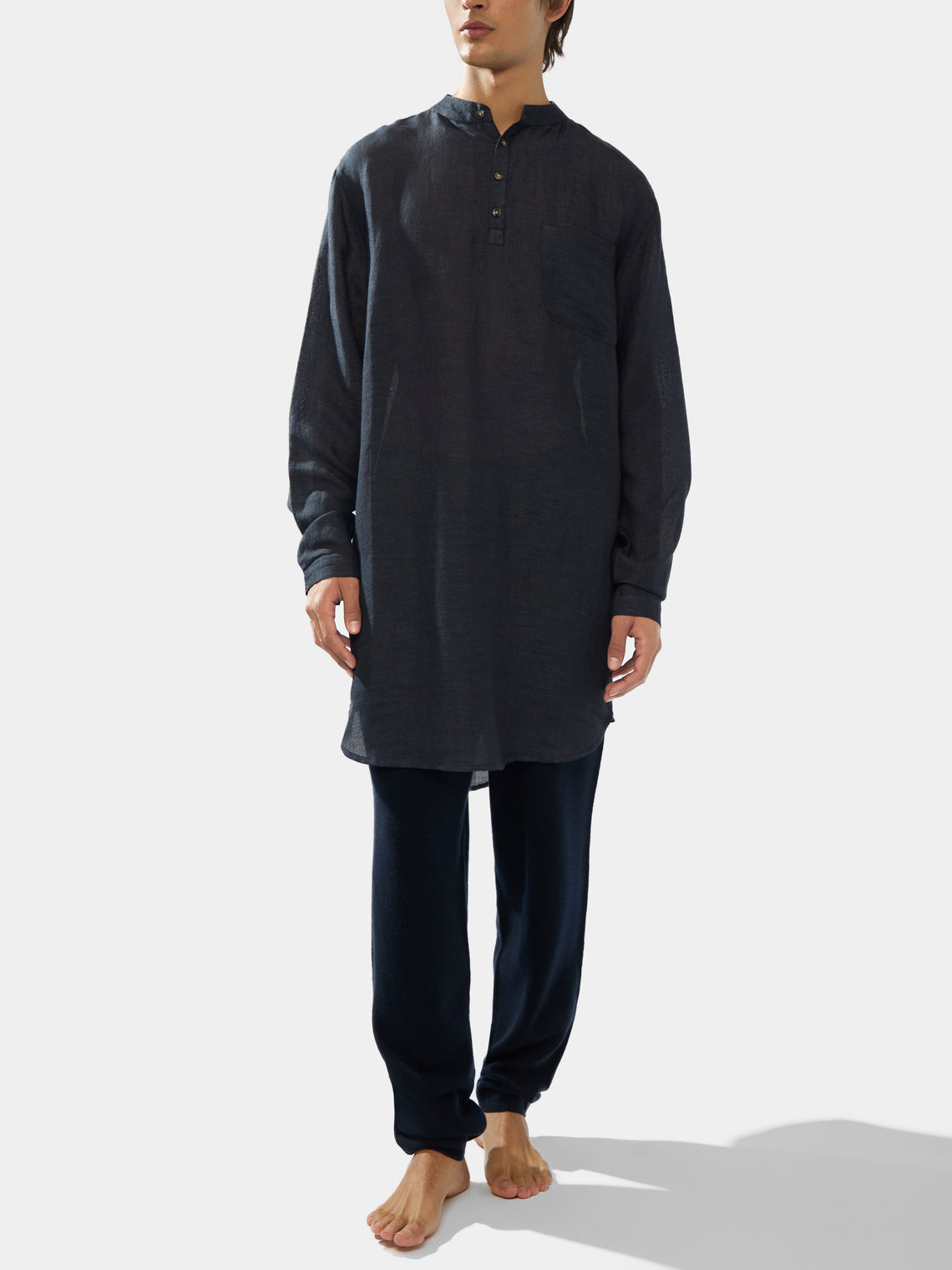 Denis Colomb - Juban Cashmere and Linen Long Kurta | Size: M -  - ABASK