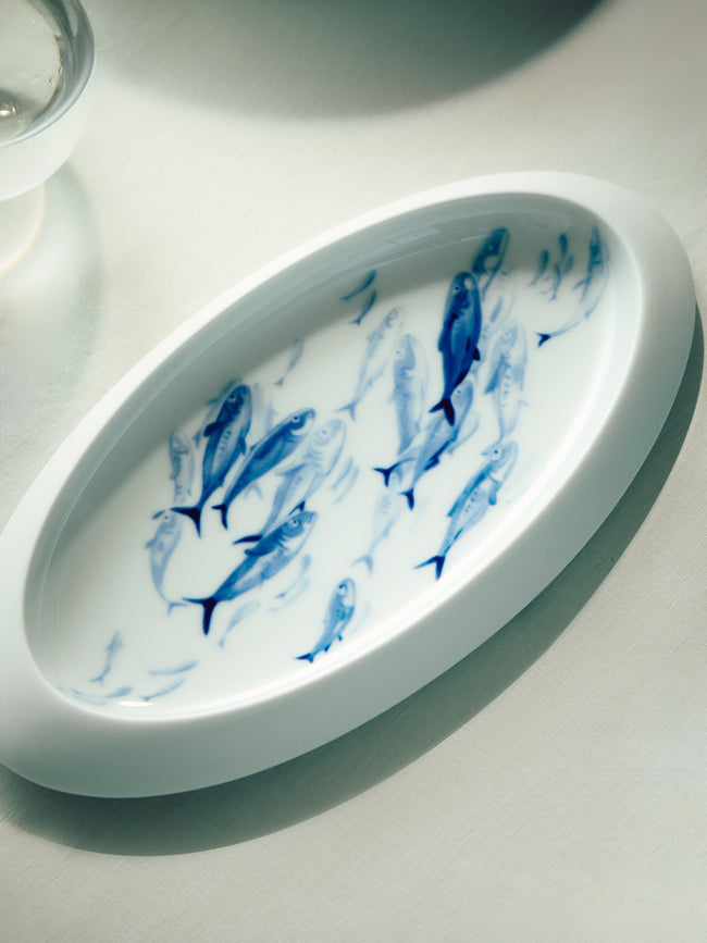 Hering Berlin - Ocean Porcelain Oval Platter -  - ABASK