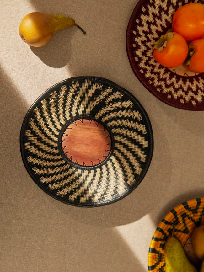 CasaLatina - Swirl Handwoven Werregue Palm Fruit Bowl -  - ABASK