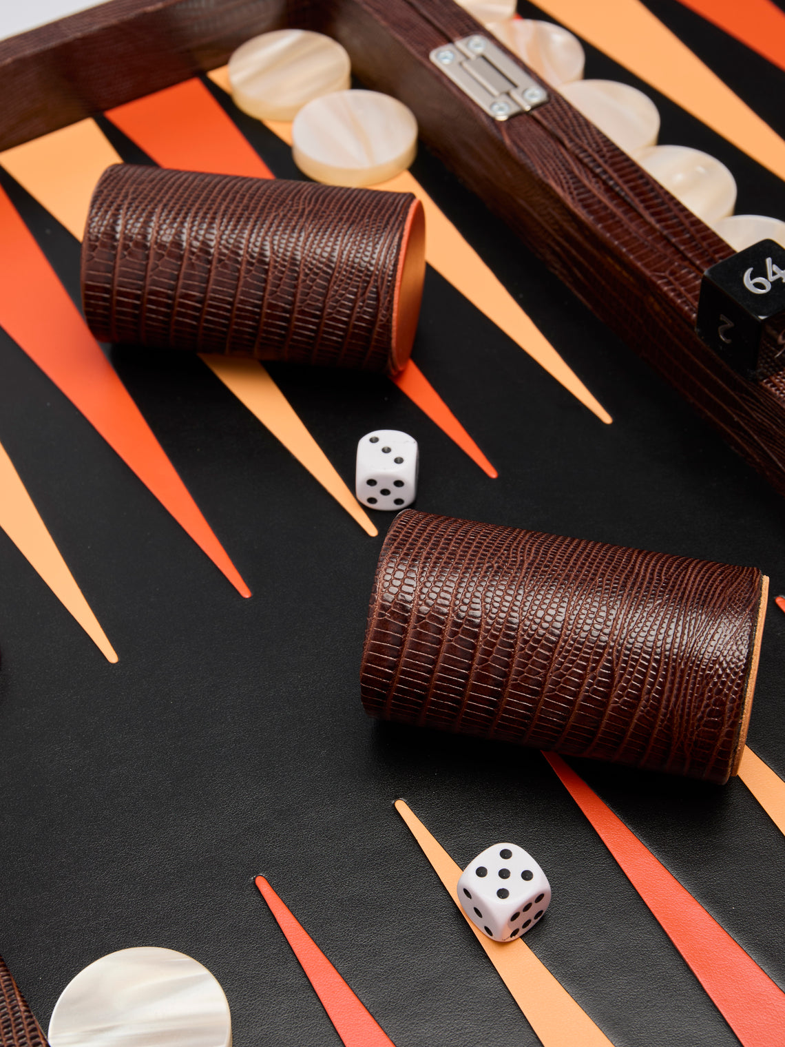 Renzo Romagnoli - Leather Large Backgammon Set with Handles -  - ABASK