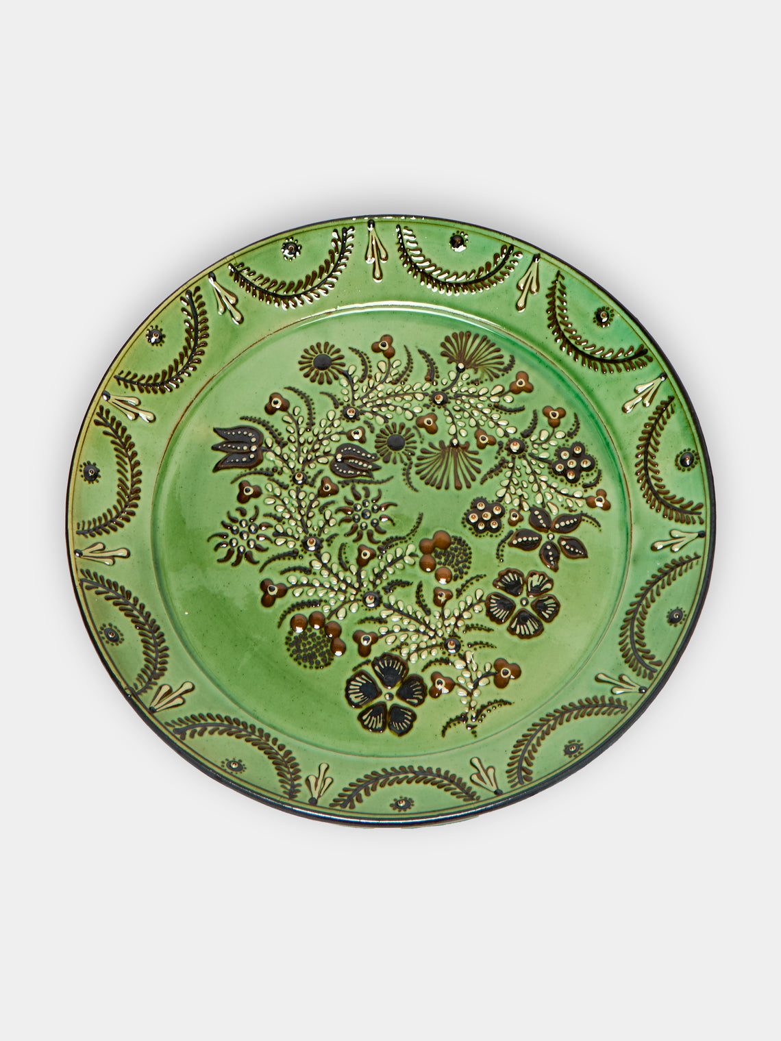 Poterie d’Évires - Flowers Hand-Painted Ceramic Small Round Platter -  - ABASK - 