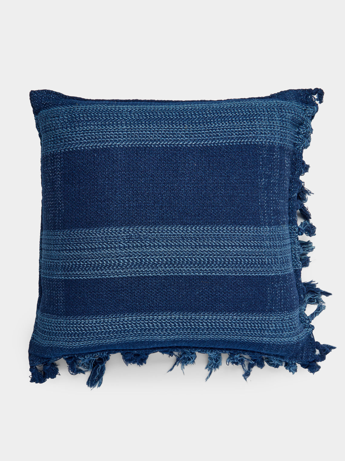 Hollie Ward - Ordahl Indigo-Dyed Handwoven Cotton Cushion -  - ABASK