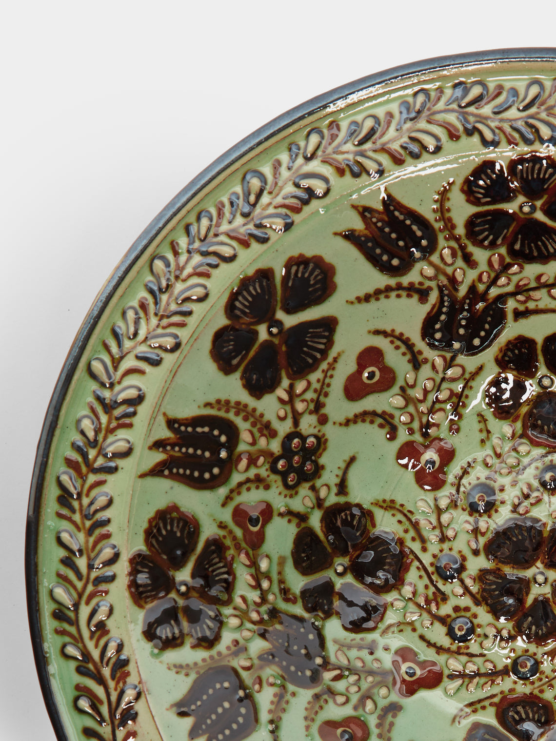 Poterie d’Évires - Flowers Hand-Painted Ceramic Large Serving Bowl -  - ABASK