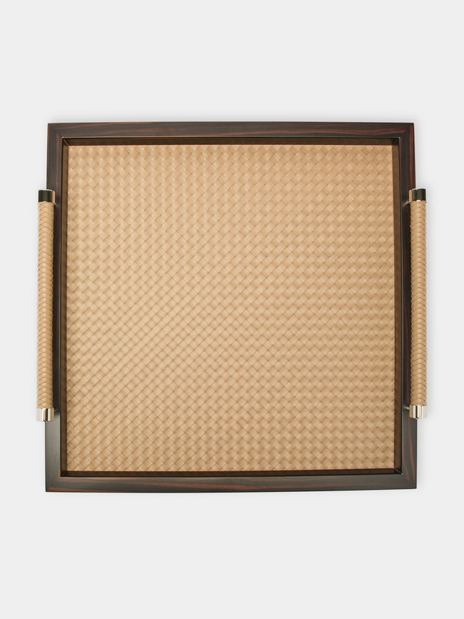 Riviere - Diana Ebony and Woven Leather Square Tray -  - ABASK - 