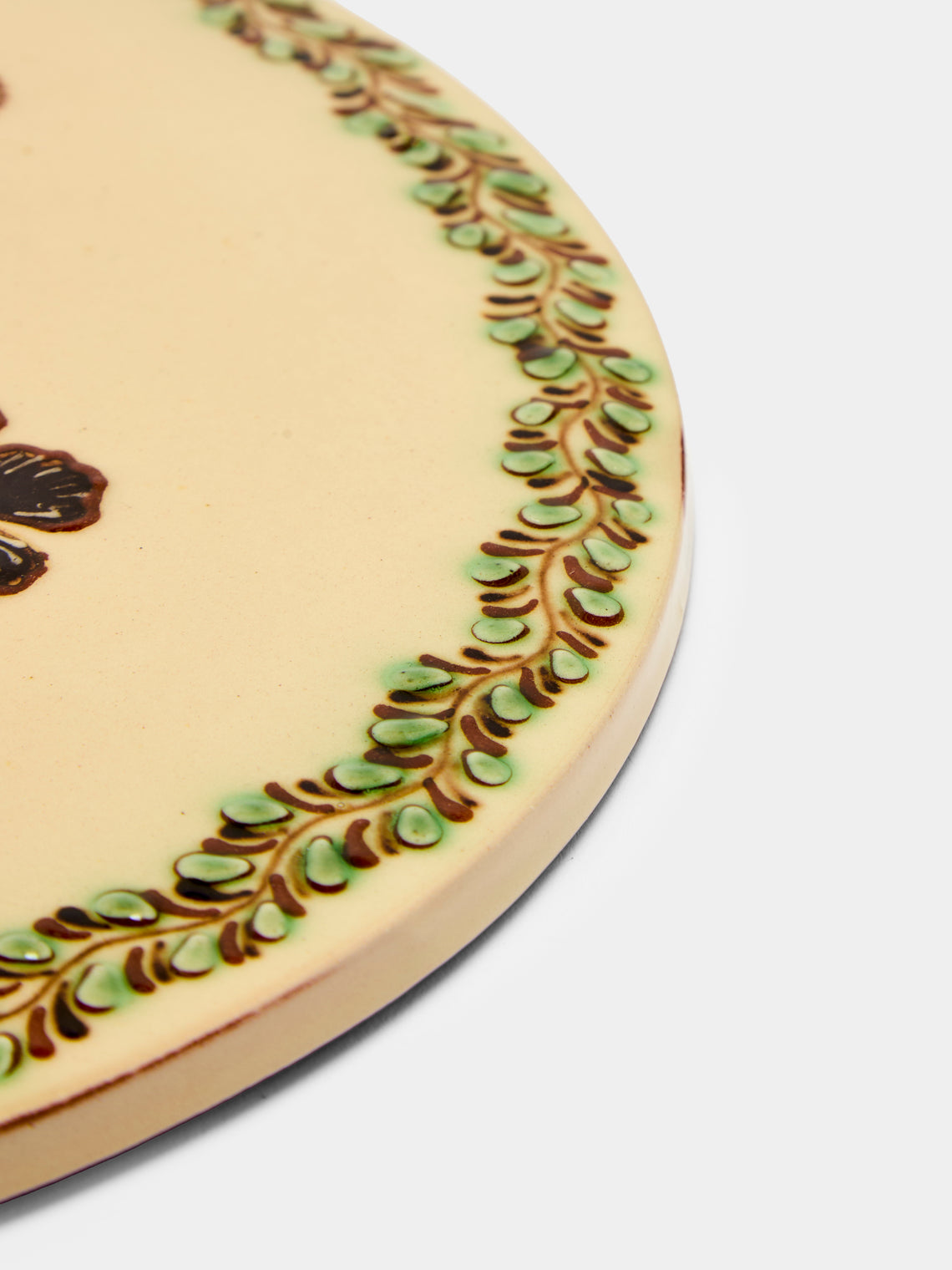 Poterie d’Évires - Flowers Hand-Painted Ceramic Flat Platter -  - ABASK