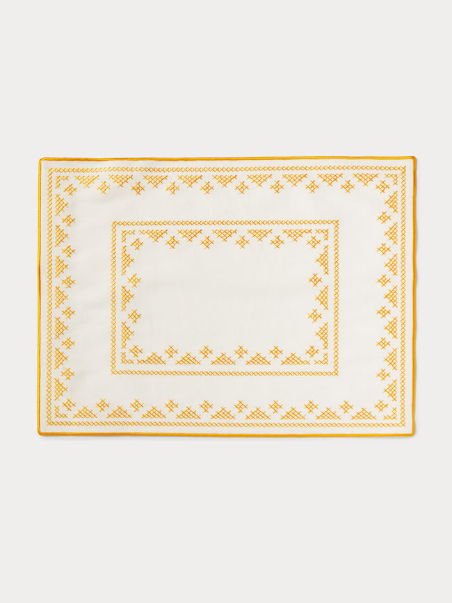 Esencial Hogar - Pedralbes Embroidered Linen Placemats (Set of 4) -  - ABASK - 