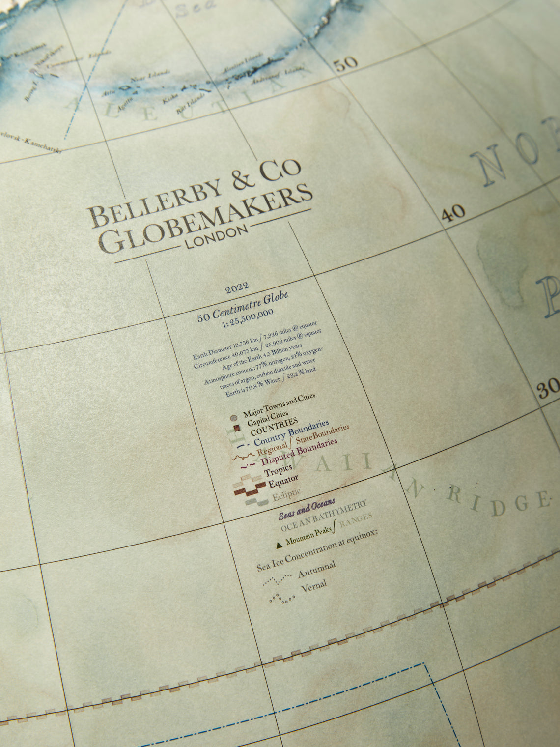 Bellerby & Co - The Albion Globe (50cm) - Blue - ABASK
