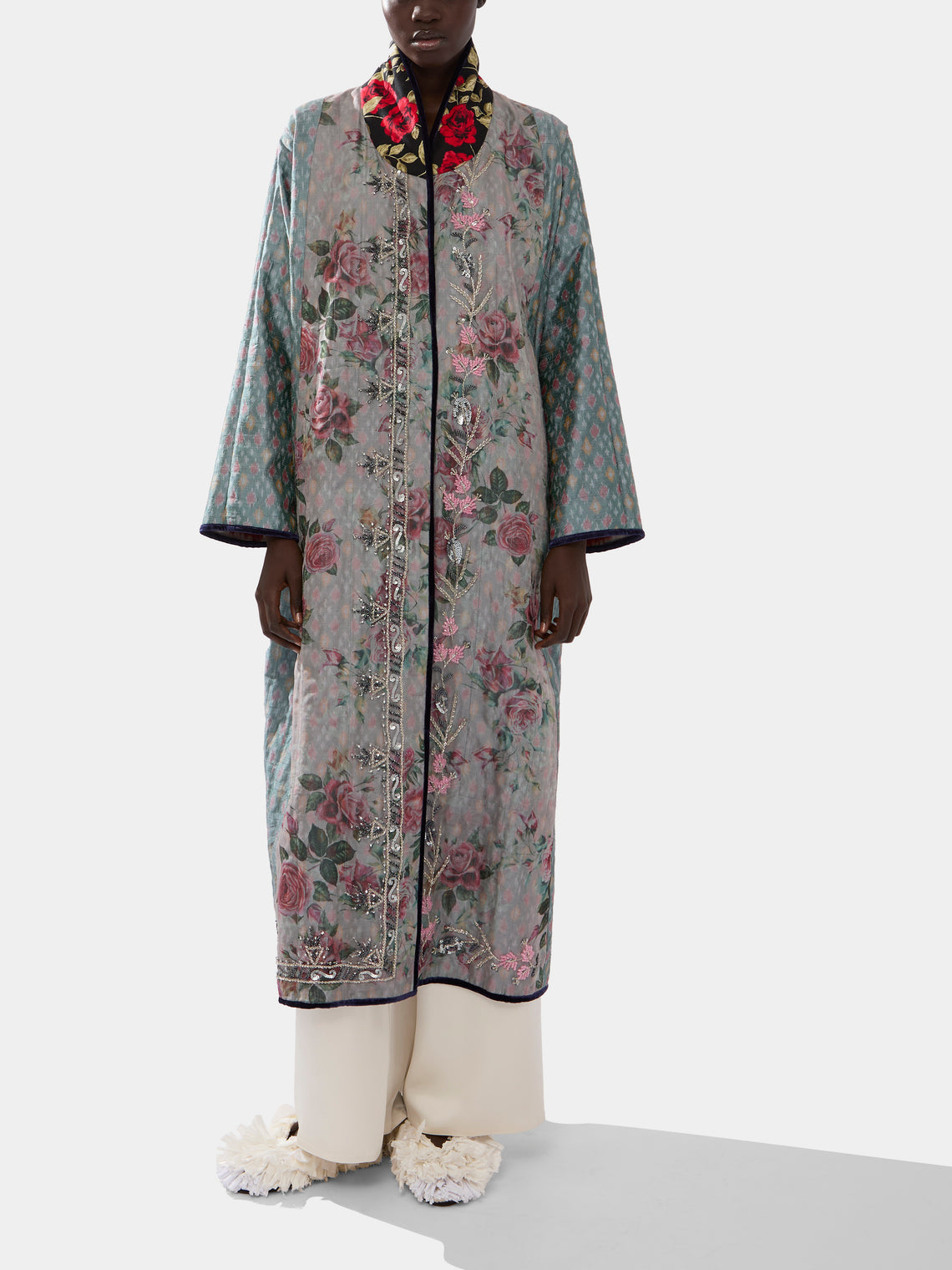 Nazzy Beglari - Hand-Loomed Ikat Silk and Cotton Reversible Robe | One Size -  - ABASK