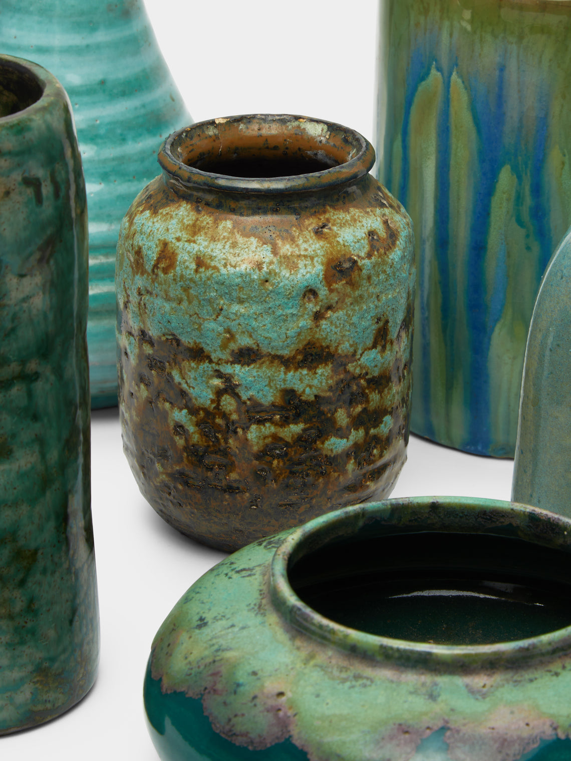 Antique and Vintage - Mid-Century Artist Pottery Ceramic Bud Vases (Set of 6) -  - ABASK