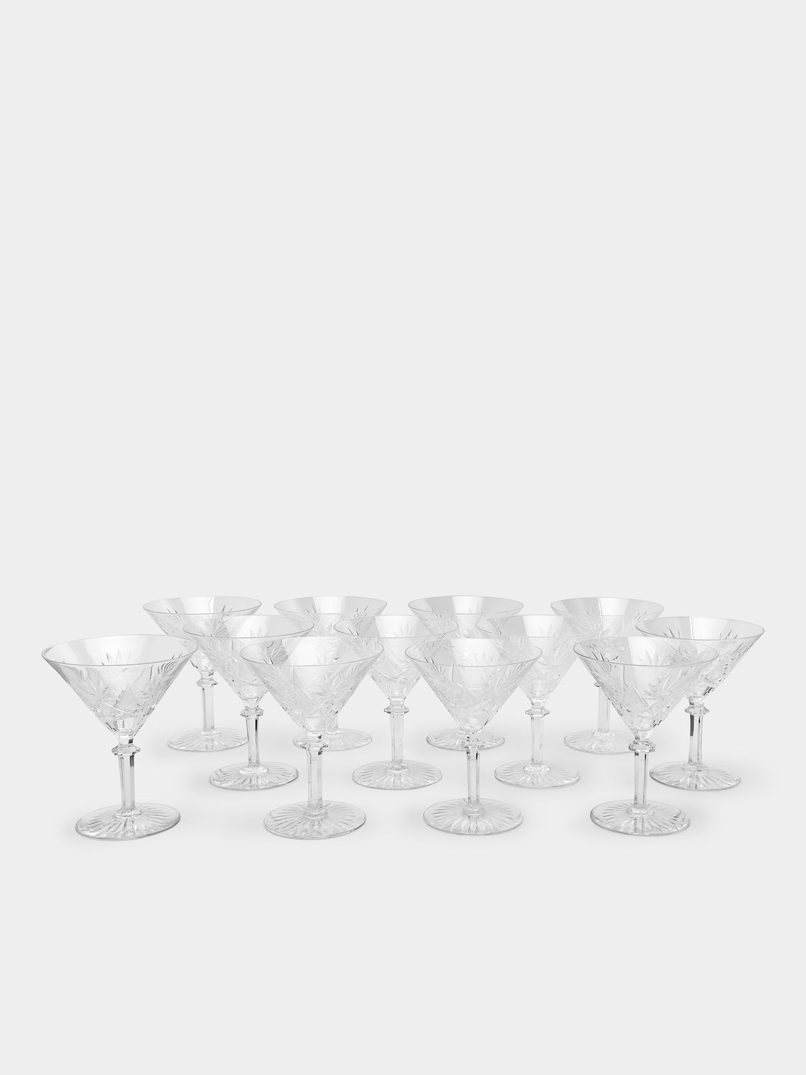 Antique and Vintage - 1950s Val Saint Lambert Cut Crystal Cocktail Glasses (Set of 12) -  - ABASK