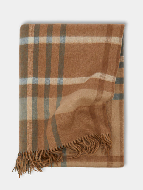 Johnstons of Elgin - Cashmere Reversible Check Blanket -  - ABASK - 