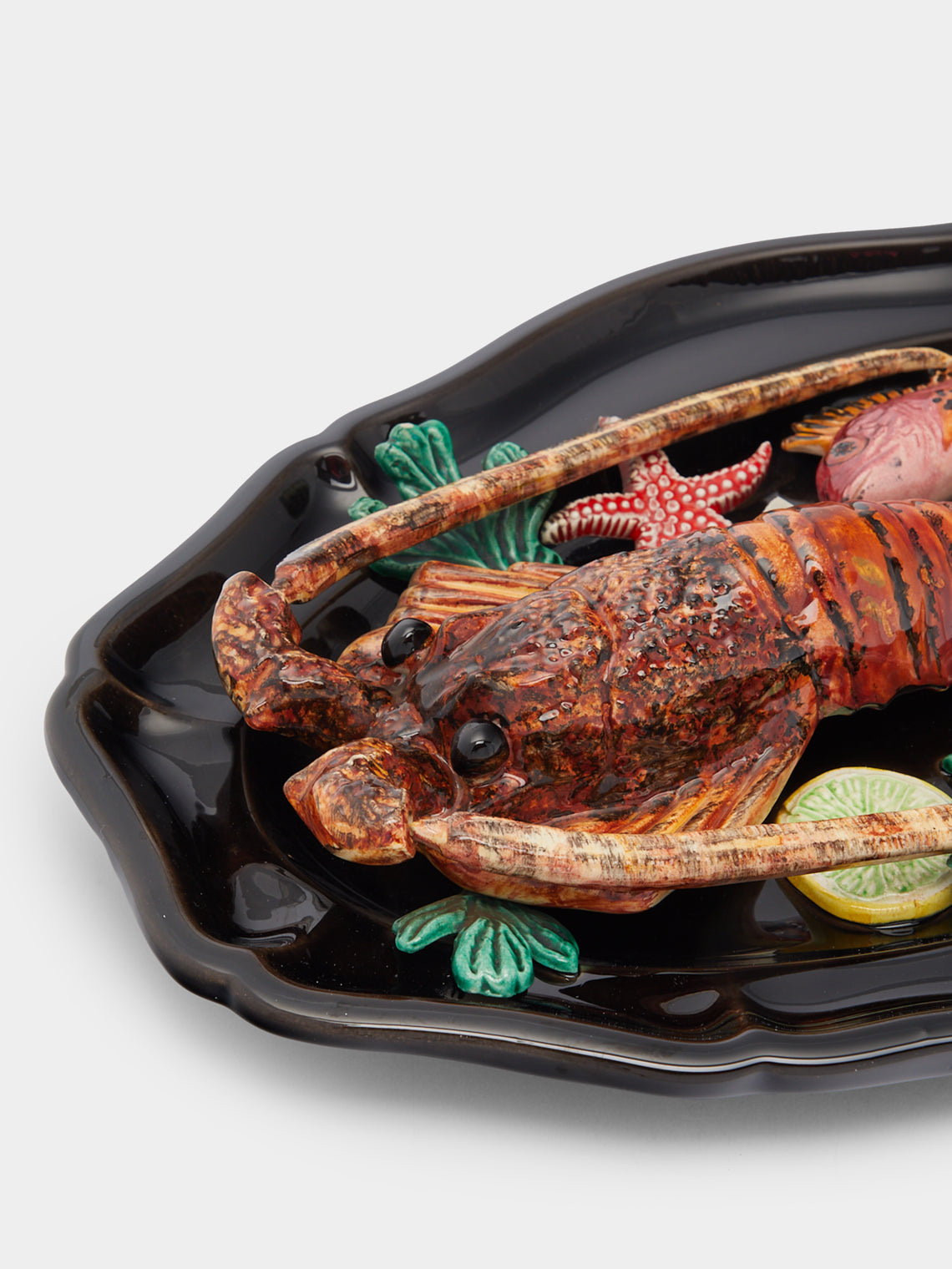 Antique and Vintage - 1950s Majolica Ceramic Lobster Platter -  - ABASK