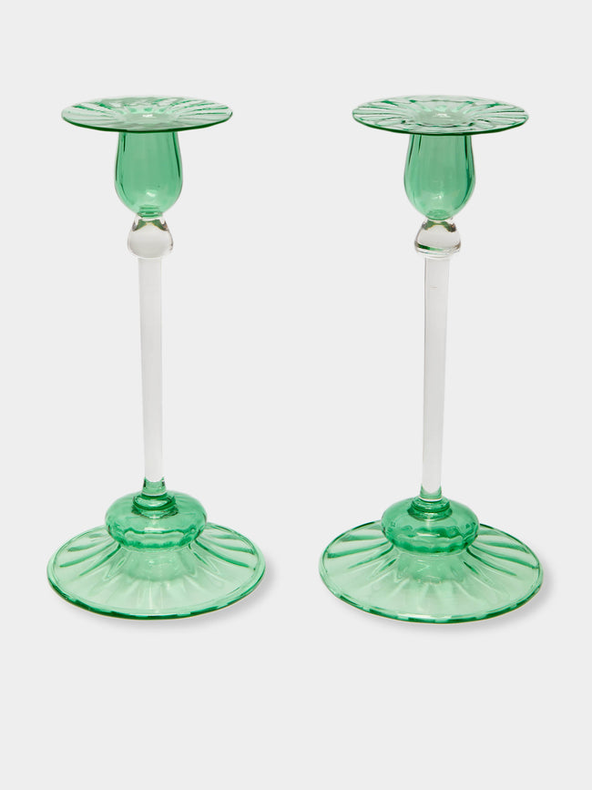Antique and Vintage - 1920s Frederick Carder for Steuben Glass Candlesticks (Set of 2) -  - ABASK - 