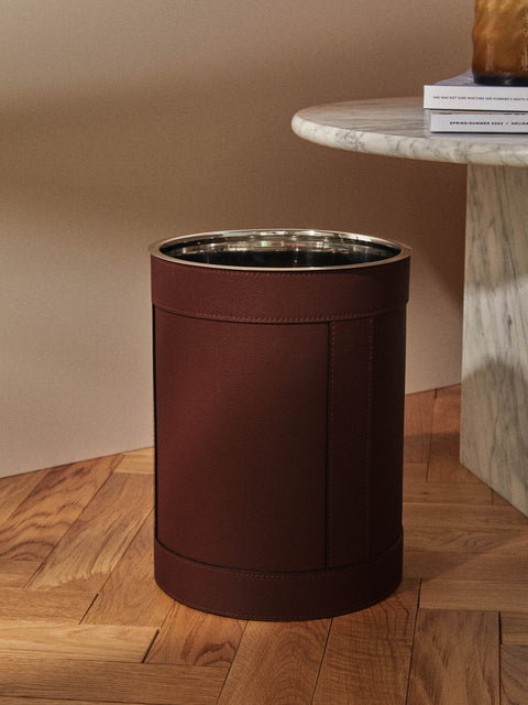 Giobagnara - Brus Leather Wastepaper Bin -  - ABASK