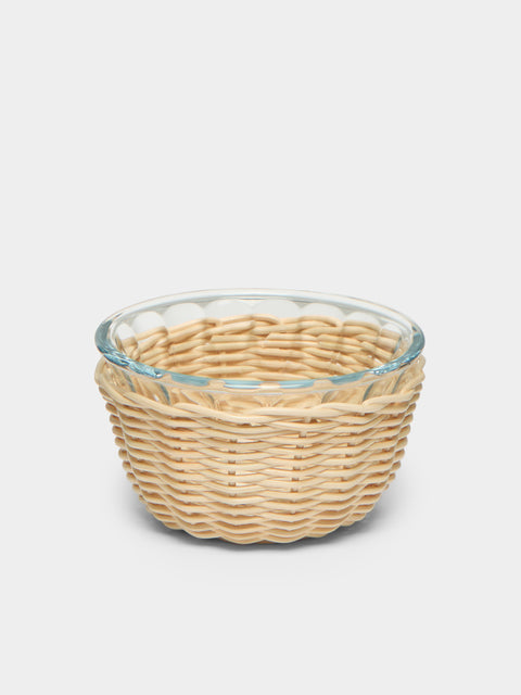 Mila Maurizi - Campanula Handwoven Wicker and Glass Dessert Bowl -  - ABASK - 