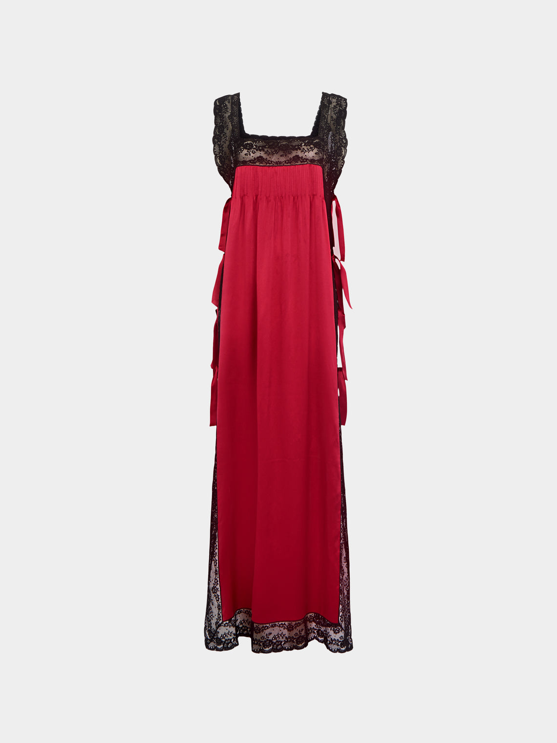 Loretta Caponi - Fiocchini Silk and Lace Long Dress | Size: XS -  - ABASK - 