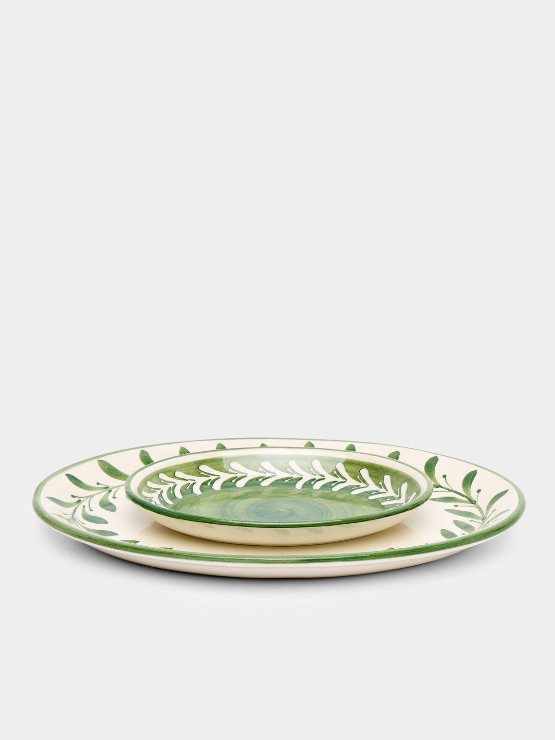 CasaLatina - Helecho Hand-Painted Ceramic Serving Platters (Set of 2) -  - ABASK