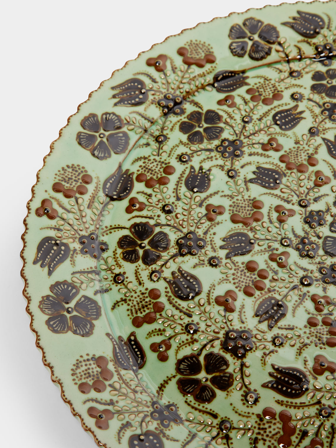 Poterie d’Évires - Flowers Hand-Painted Ceramic Serving Plate -  - ABASK