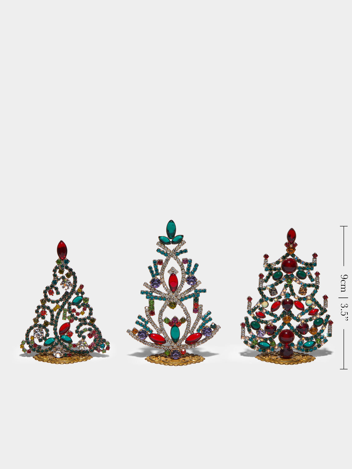 Antique and Vintage - 1930s Czech Jewelled Extra Small Christmas Trees (Set of 3) -  - ABASK